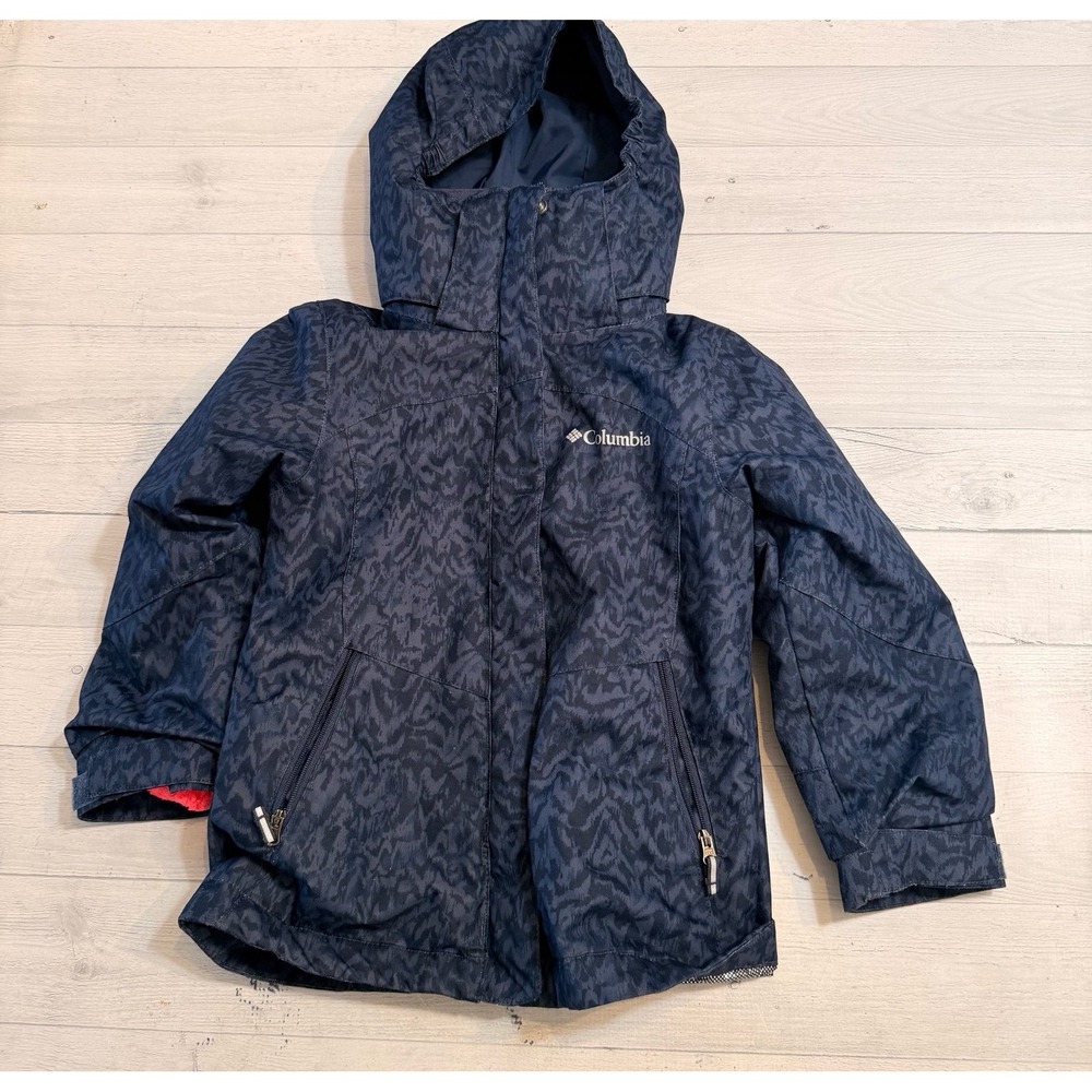 Columbia interchange winter ski snow jacket girls navy blue and pink XXS‎ 4/5